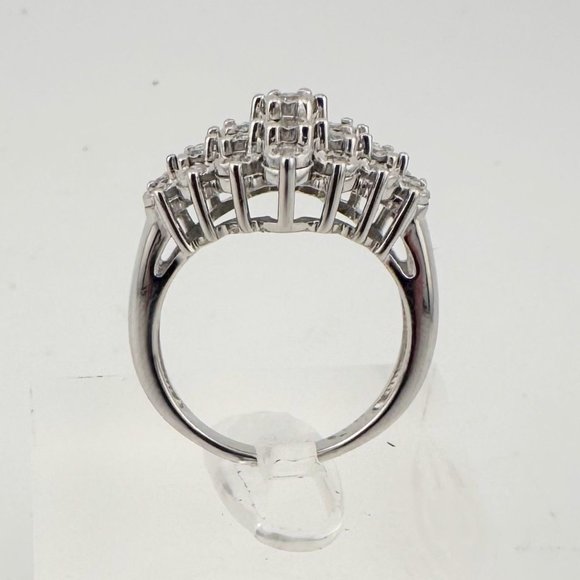 Beautiful 1/2 Carat Natural Diamond Cluster Ring in Sterling Silver - Picture 4 of 16